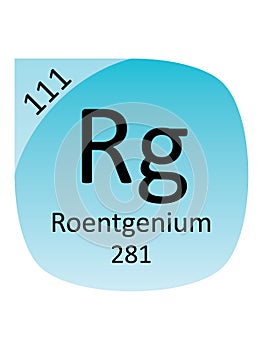 Round Periodic Table Element Symbol of Roentgenium