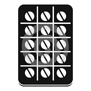 Round pills package icon, simple style