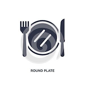round plate icon on white background. Simple element illustration from bistro and restaurant concept