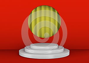 Round Podium on colorfull Background - 3D