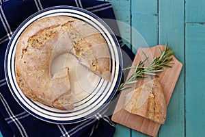 Round Potato Rosemary Bread With Hole