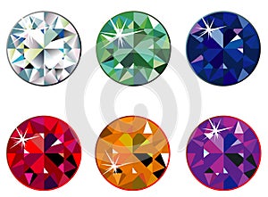 Round precious stones with sparkle photo