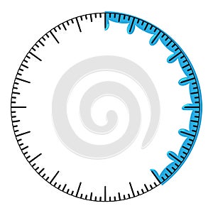 Round progress bar icon, cartoon style