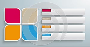 Round Quadrates 4 Pieces Tabs