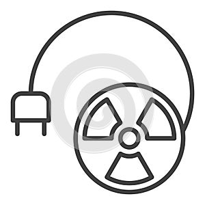 Round Radiation symbol with Plug vector icon or symbol in outline style