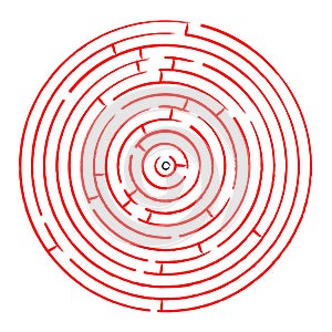 Round red maze against white