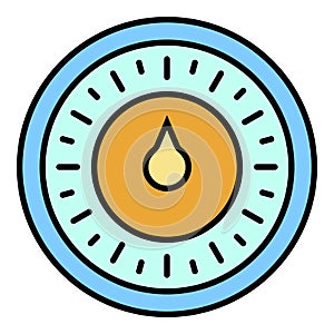 Round retro timer icon color outline vector