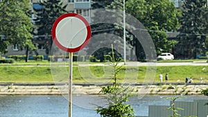 Round road sign traffic is prohibited