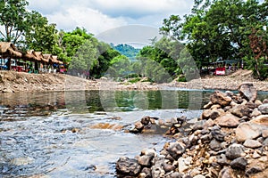 Round rock in the river