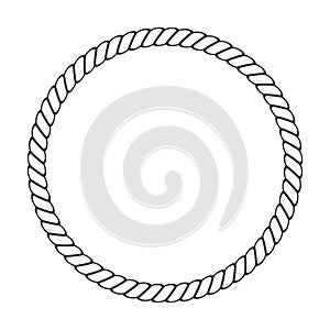 Round rope frame. Circle ropes, rounded border and decorative marine cable frame circles. Rounds cordage knot stamp or nautical