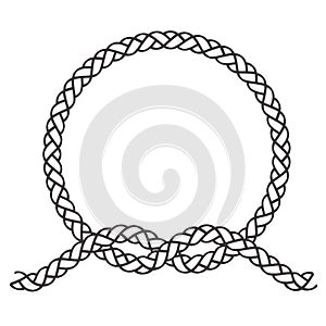 Round rope frame. Circle ropes, rounded border and decorative marine cable frame circles. Rounds cordage knot stamp or nautical