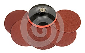 Round sandpaper discs. Serie of tools