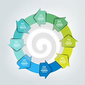 Round scheme. Arrows infographic diagram