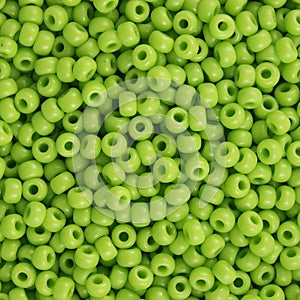 Round seed bead in opaque lime usable for background