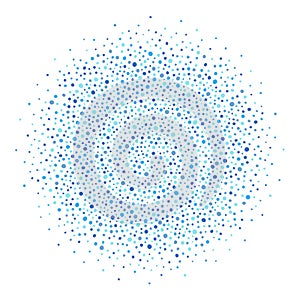 Round shape, circle, sphere made of uneven dots