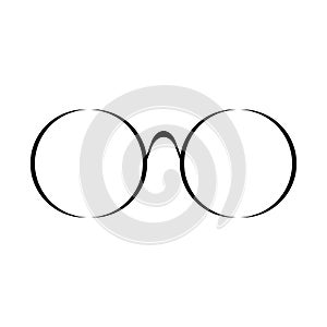 Round shape glasses vector icon. Isolated clipart on white background. photo