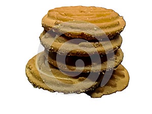 Round shape Indian biscuits on white background