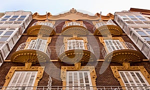 Round shape old balconies
