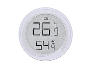 Round shape temperature and humidity meter, front view