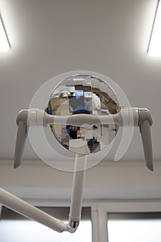 Round shaped dental lamp.