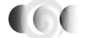 Round shaped elements with sand grain effect