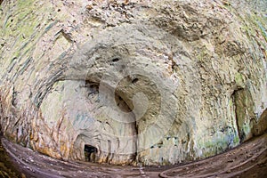 Round shapes Devetakskoy cave, Bulgaria