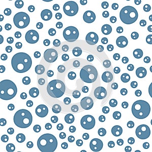 Round shapes drops of water. Abstract geometrical circle wallpaper. Modern water bubbles seamless pattern. Underwater