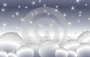 Round Shiny Silver Christmas Ornaments Background