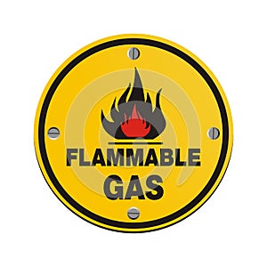 Round sign - flammable gas