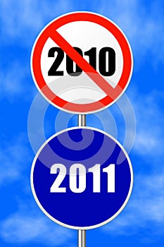 Round sign New Year
