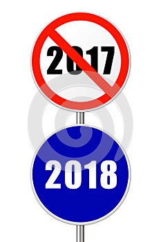 Round sign New Year 2018