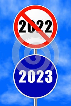 Round sign New Year 2023