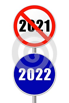 Round sign New Year 2022