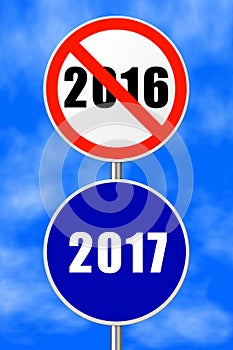 Round sign New Year 2017