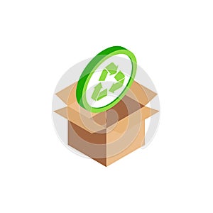 Round sign recyclable material in box