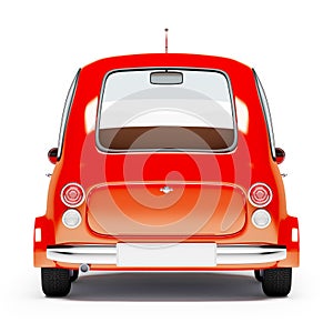 Round small car back view