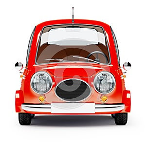 Round small car front view