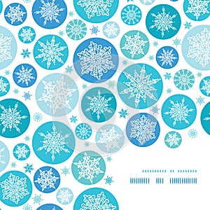 Round Snowflakes Corner Frame Pattern Background