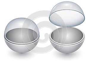 Round sphere capsule with glass cover