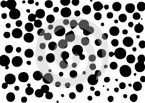 Round spots of black ink