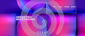 Round squares, circles with fluid gradients. Vector Illustration For Wallpaper, Banner, Background, Card, Book