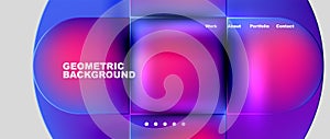 Round squares, circles with fluid gradients. Vector Illustration For Wallpaper, Banner, Background, Card, Book