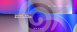 Round squares, circles with fluid gradients. Vector Illustration For Wallpaper, Banner, Background, Card, Book