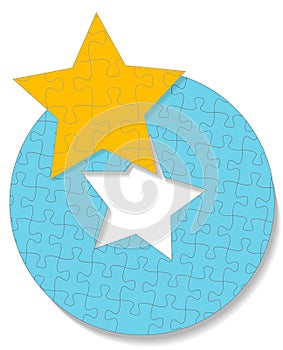 Round Star Circle Jigsaw Puzzle