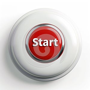A Round Start Button on White Background