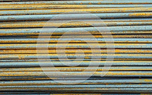 Round steel bars used to reinforce concrete