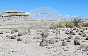 Round stone with a crack in Ischigualasto photo