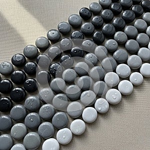 Background is a neutral fabric surface enhancing the contrast