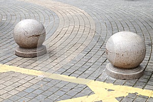 The round stones on the streets