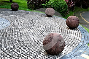 The round stones on the streets